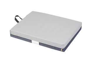 Gel "E" cushion side profile showing the 3-inch foam shell and waterproof base