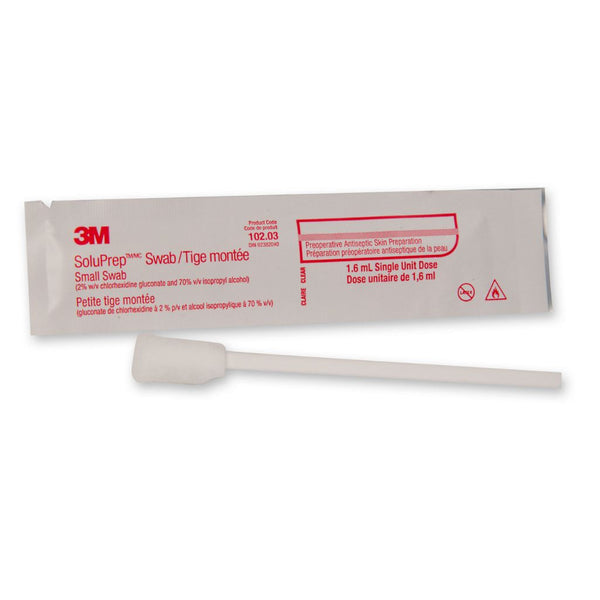 Soluprep 2% Chg, 70% Iso Alc Clear Solution Swabsticks