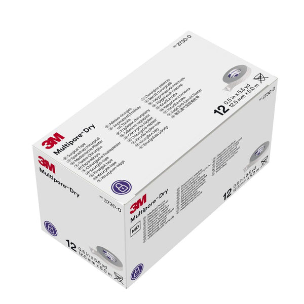 Multipore Dry Surgical Tape (1/2"X5M) Pique Hypoallergenic Elastic Stretch Non-Sterile Latex-Free