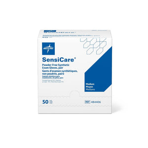 Medline SensiCare Sterile Powder-Free Vinyl Exam Glove, Medium, 50 Pair