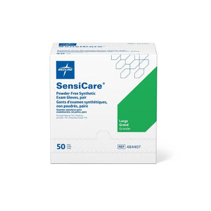 Medline SensiCare Sterile Powder-Free Vinyl Exam Glove, Large, 50 Pair