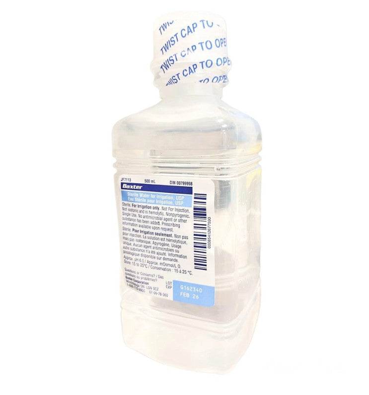 Baxter Sterile Water 500ml bottle
