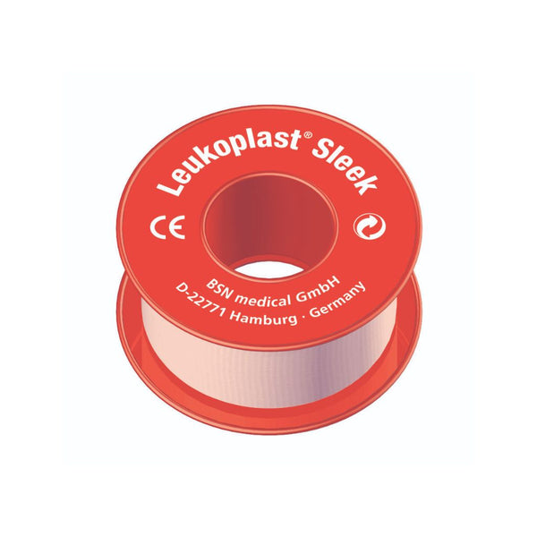Leukoplast Sleek Latex Free Zinc Oxide Plastic Waterproof Tape 5Cm X 3M, Rolls