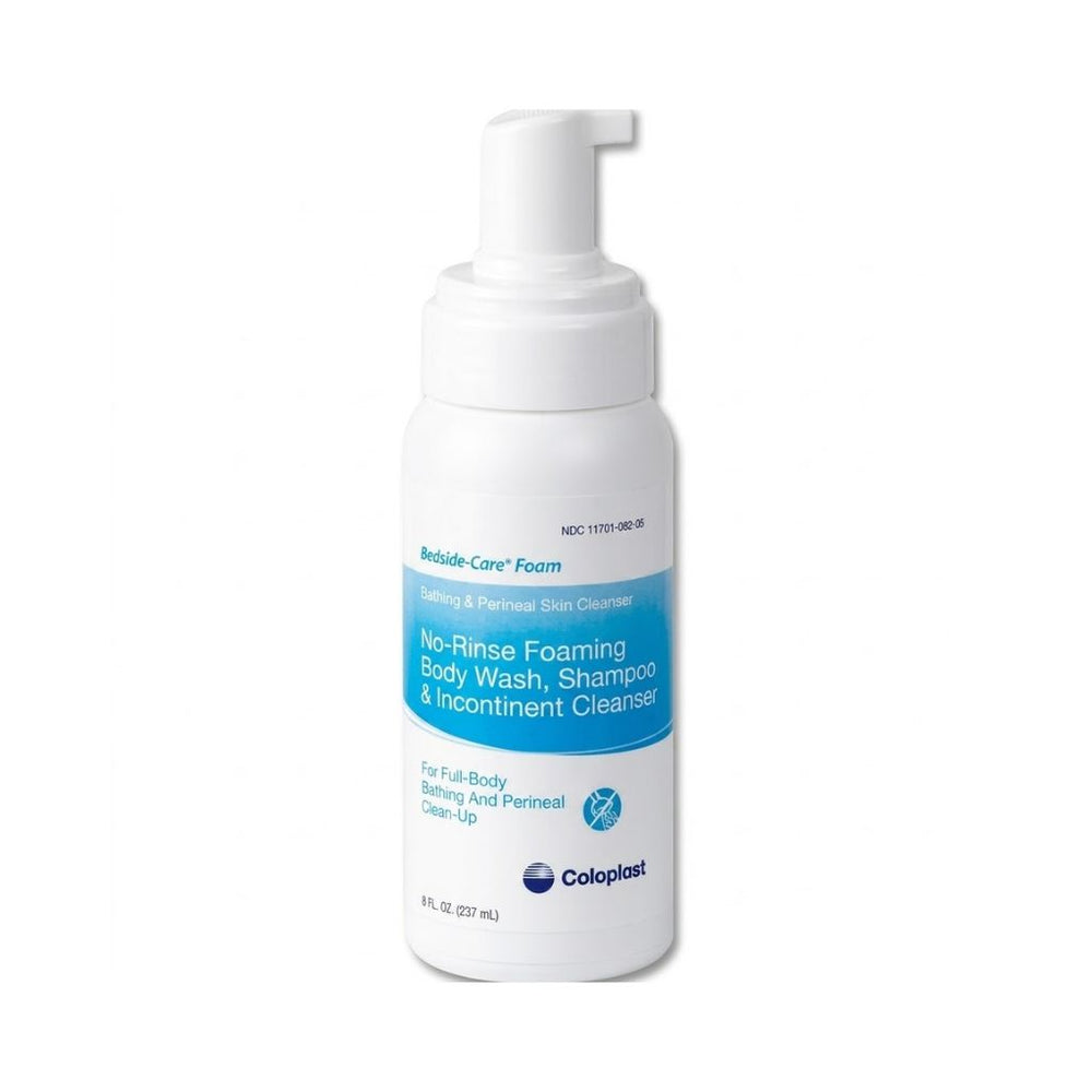 Coloplast Bedside-Care Unscented No-Rinse Foaming Shampoo and Bodywash, 8 oz Pump Bottle