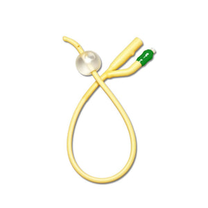 Medline 2-Way Silicone-Elastomer Coude Foley Catheter, 14 Fr, 5-10 mL Balloon, Sterile