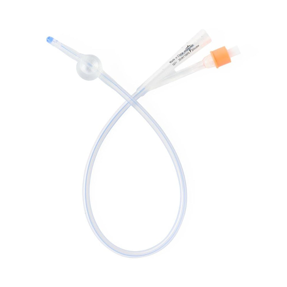 Medline 2-Way Silicone Foley Catheter, 16 Fr, 30 mL Balloon, Latex-Free, Sterile