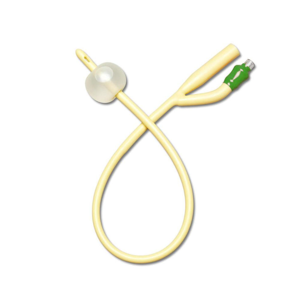 Silicone Elastomer Coated Latex 2-Way Foley Catheter, 14Fr 10Cc