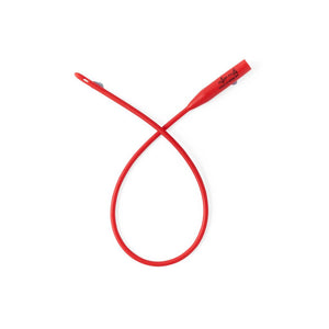 Medline Dynacath Red Rubber Latex Intermittent Catheter, 12 Fr, 16 in