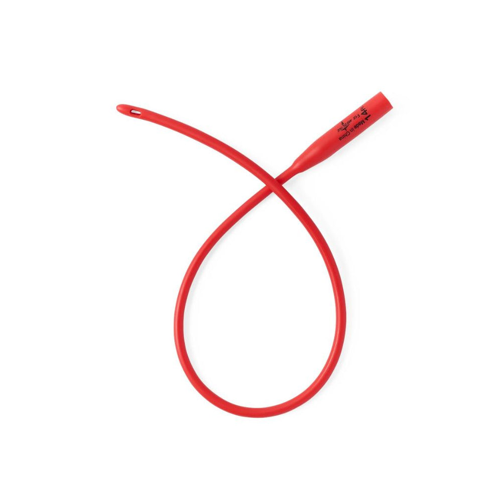 Medline Dynacath Red Rubber Latex Intermittent Catheter, 14 Fr, 16 in