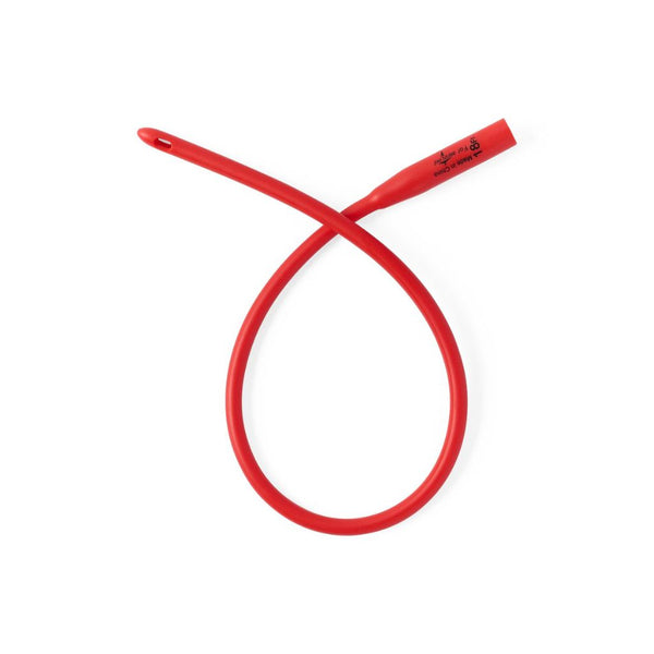 Medline Dynacath Red Rubber Latex Intermittent Catheter, 18 Fr, 16 in