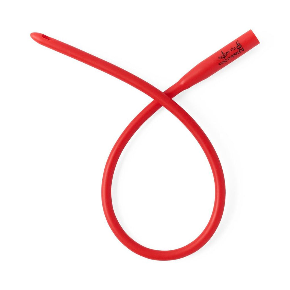 Medline Dynacath Red Rubber Latex Intermittent Catheter, 20 Fr, 16 in