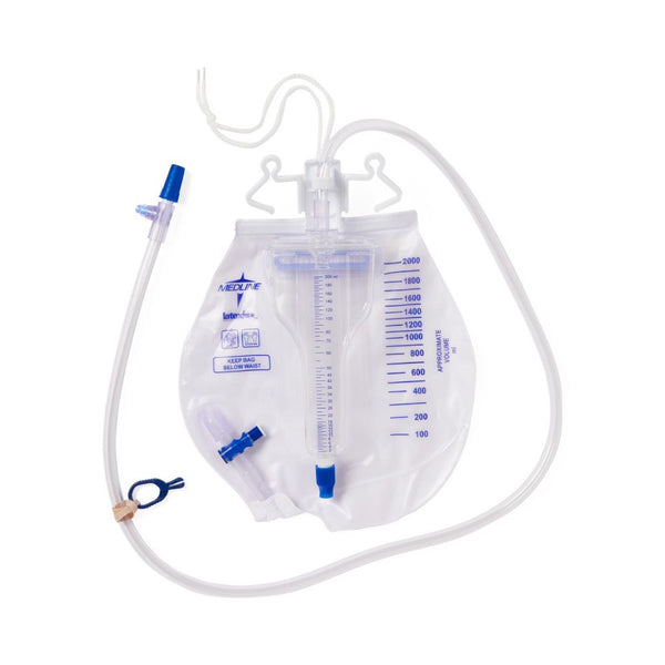 Urine Meter Drainage Bags, 200Ml, Metal Clamp, Slide Tap, Latex-Free