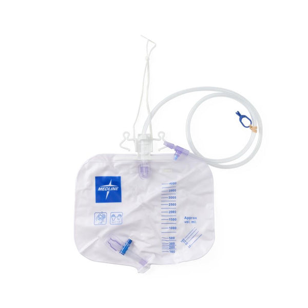 Drainage Bag 4000 mL, Anti-Reflux Tower with Slide-Tap, Luer Lock, Sterile (EA/1)