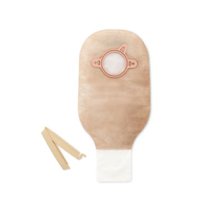 New Image Clamp Closure 12" Drainable Beige Pouch, 1 3/4" Flange With Filter