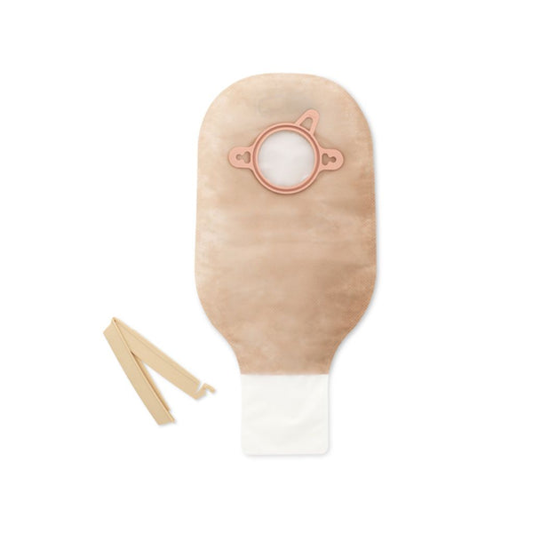 New Image Clamp Closure 12" Drainable Beige Pouch, 1 3/4" Flange With Filter