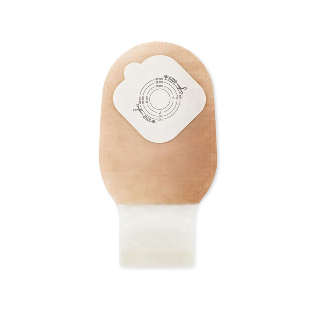 Pouchkins Pediatric One-Piece Softflex Urostomy Pouch Cut-To-Fit 1-1/2" Transparent Without Tape ,No