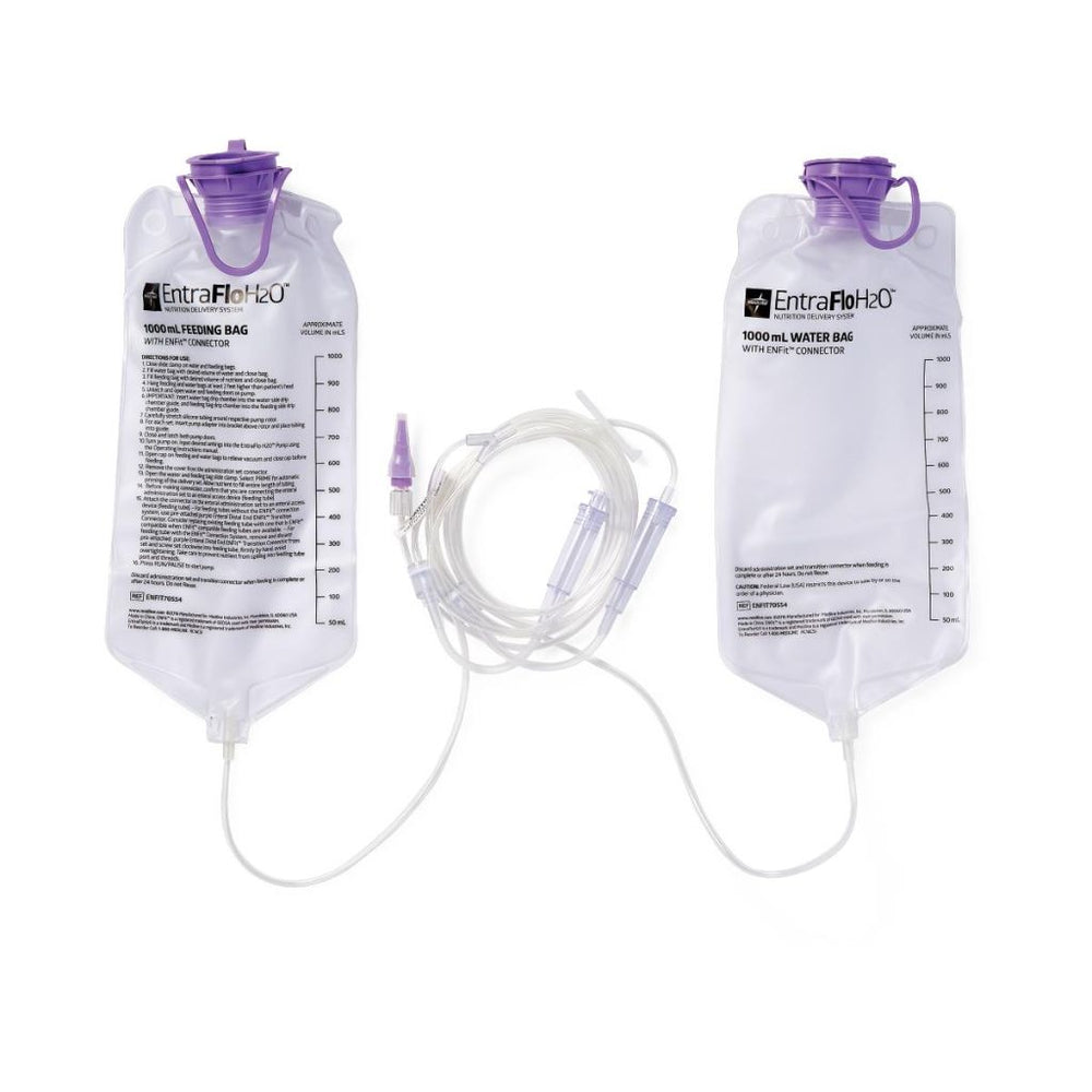 Medline Entraflo H2O 1000 mL Pump Flush Set with ENFit Connector