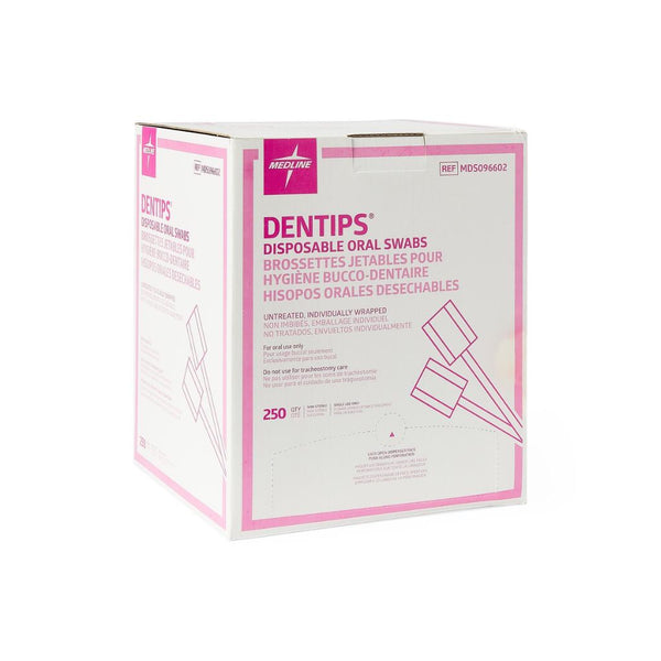 Toothette Oral Swab Pink Tip Untreated 4" Handle Individually Wrapped