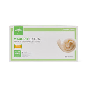 Medline Maxorb Extra Calcium Alginate Rope Dressing, 1 in x 12 in