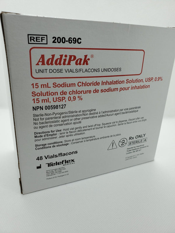 Addipak Saline Sodium Chloride Solution Unit Dose 15Ml PinkHudson RCI Teleflex