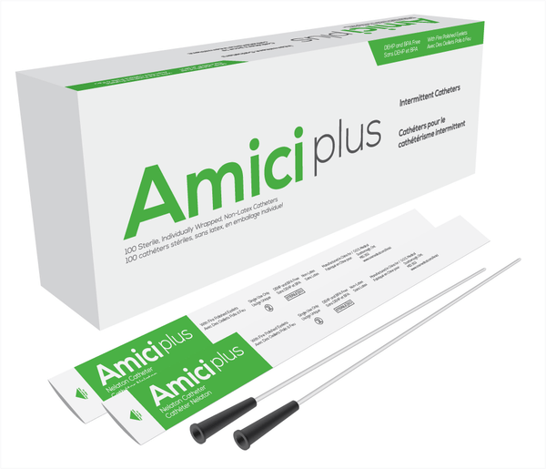 Amici Plus Male Intermittent Catheters, Size 10Fr 16InAMICI Catheters