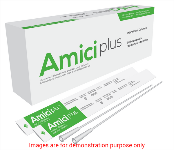 Amici Plus Male Intermittent Catheters, Size 12Fr 16InAMICI Catheters