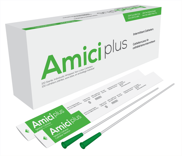 Amici Plus Male Intermittent Catheters, Size 14Fr 16InAMICI Catheters