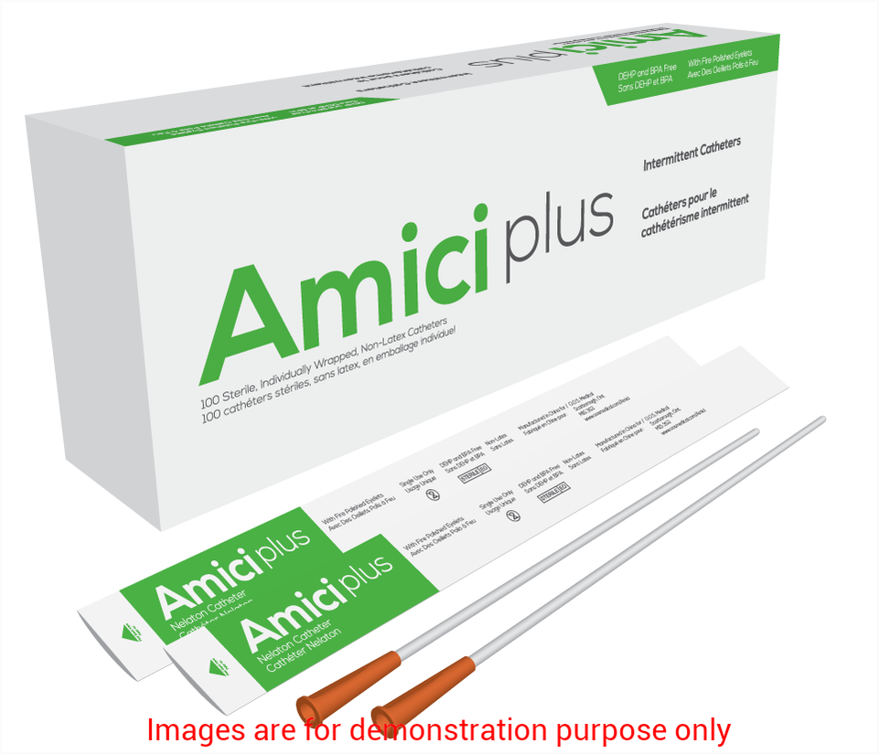 Amici Plus Male Intermittent Catheters, Size 16Fr 16InAMICI Catheters