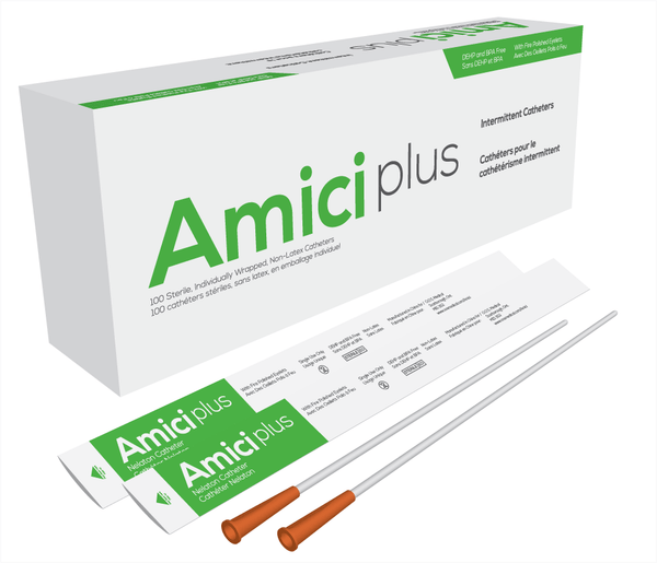 Amici Plus Male Intermittent Catheters, Size 16Fr 16InAMICI Catheters