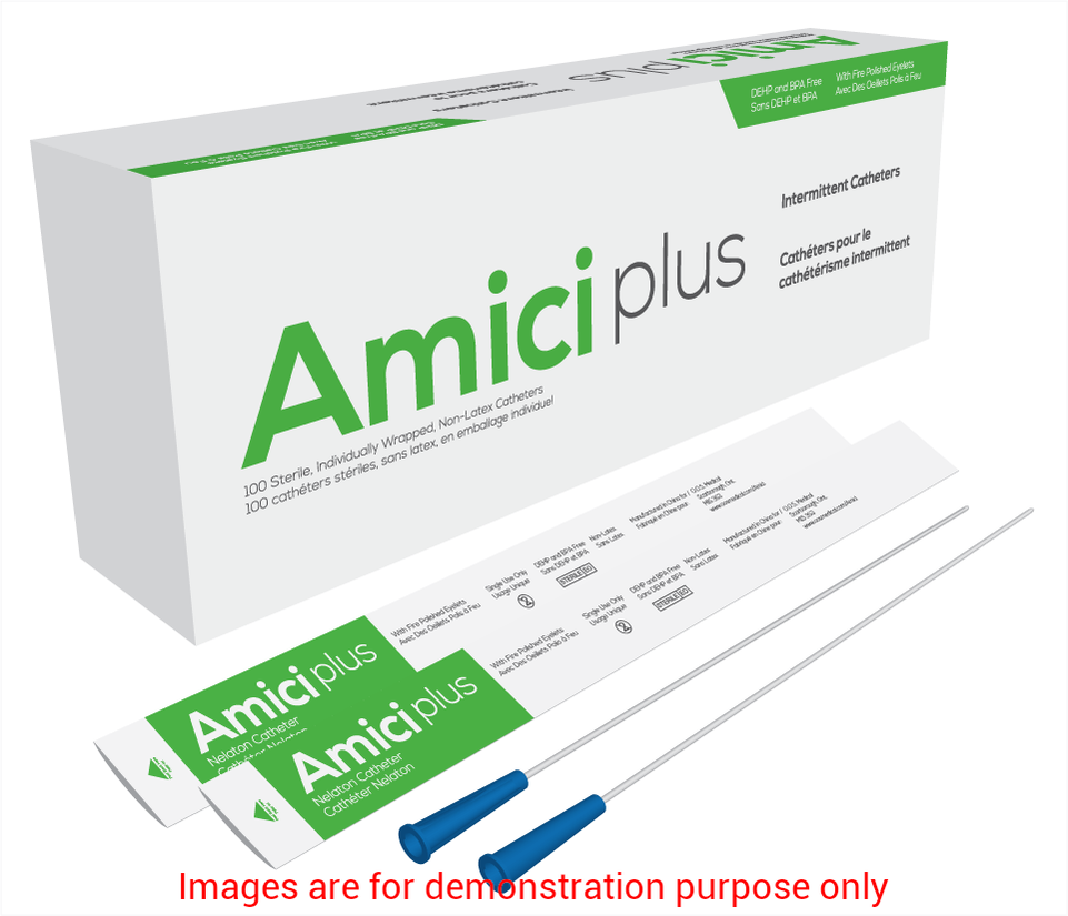 Amici Plus Male Intermittent Catheters, Size 8Fr 16InAMICI Catheters