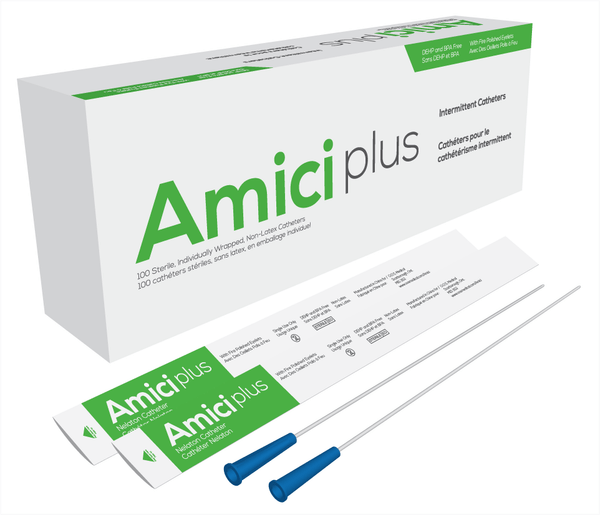 Amici Plus Male Intermittent Catheters, Size 8Fr 16InAMICI Catheters