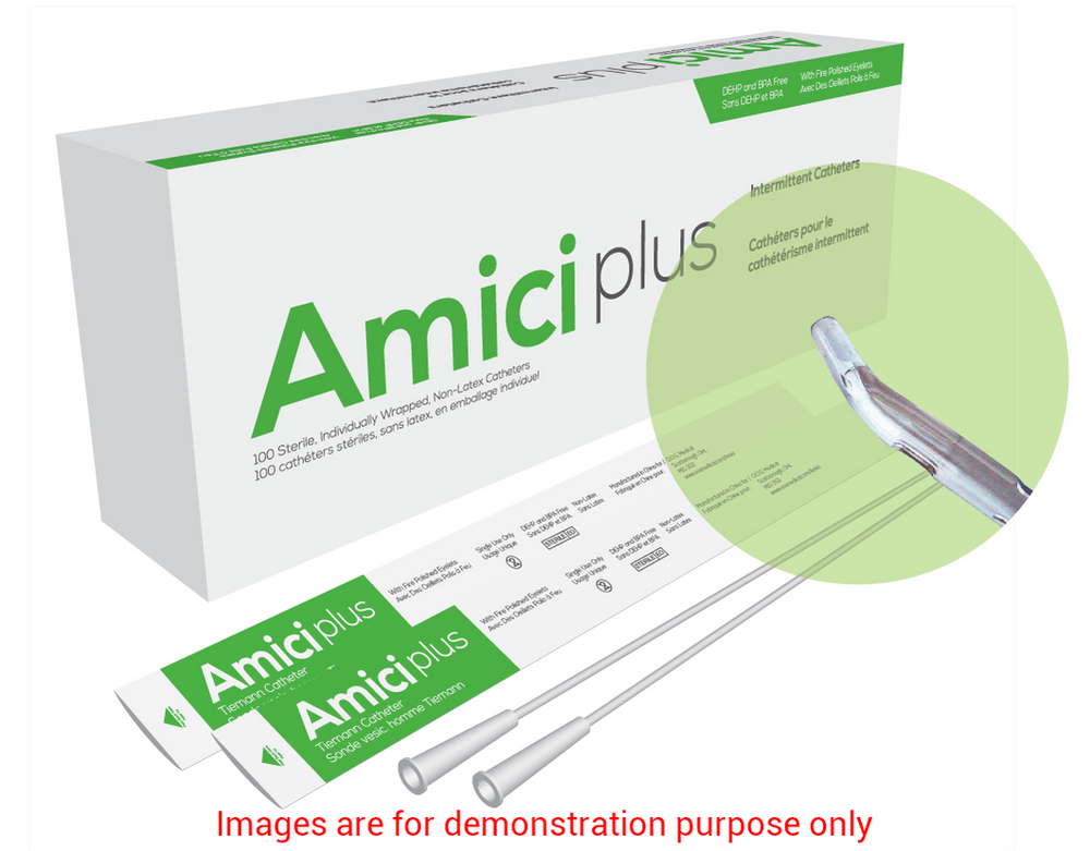 Amici Plus Tiemann Intermittent Catheters, Size 12Fr 16InAMICI Catheters