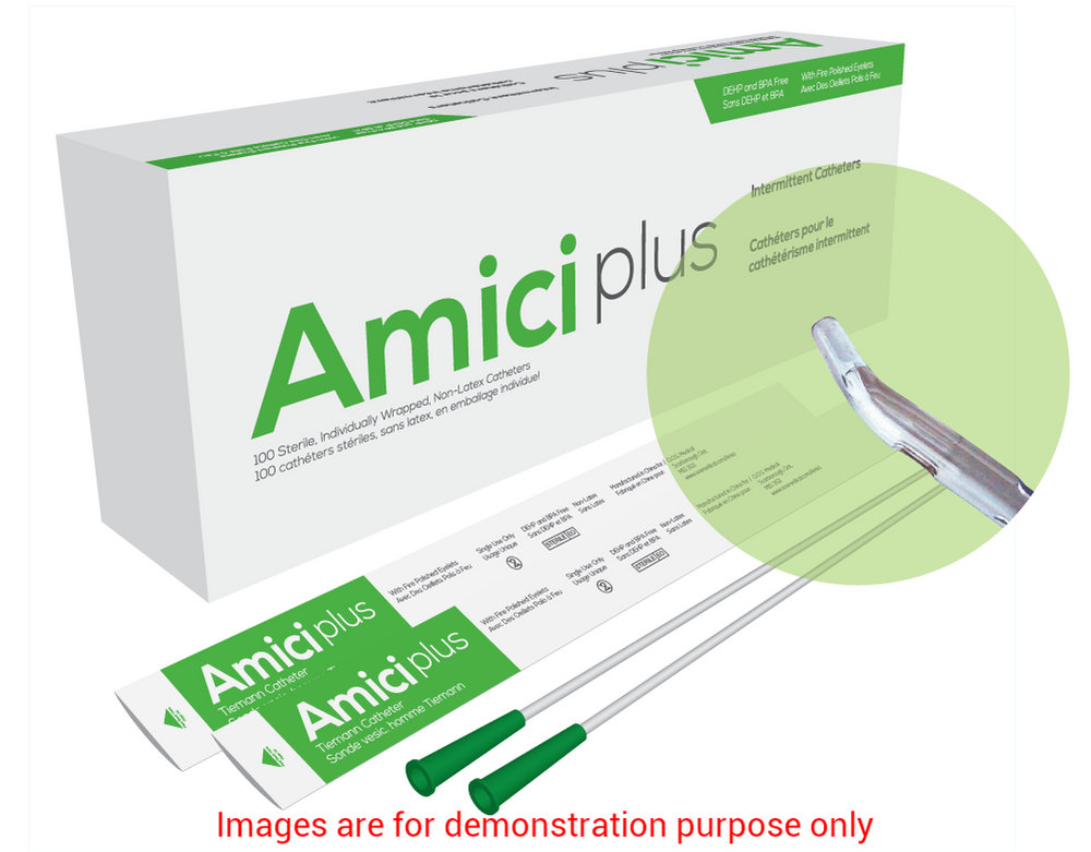 Amici Plus Tiemann Intermittent Catheters, Size 14Fr 16InAMICI Catheters