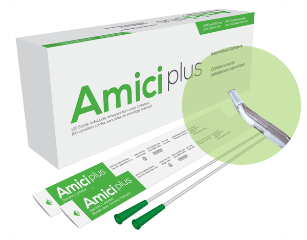 Amici Plus Tiemann Intermittent Catheters, Size 14Fr 16InAMICI Catheters