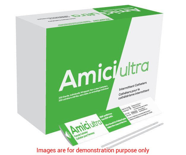 Amici Ultra Female Intermittent Catheters, Size 8Fr 7In.Ontario Ostomy Supply