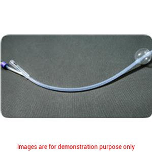 Amsure 2-Way Silicone Coated Foley Catheter, 18Fr, 30Cc, Blue, Bx/10Amsino