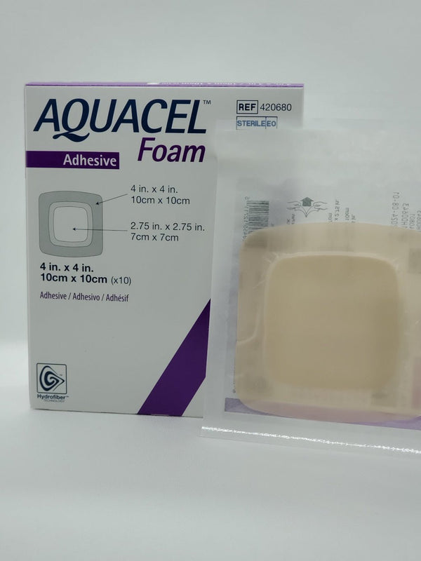Aquacel Adhesive Foam Hydrofiber Dressing 4"X4" SterileConvatec