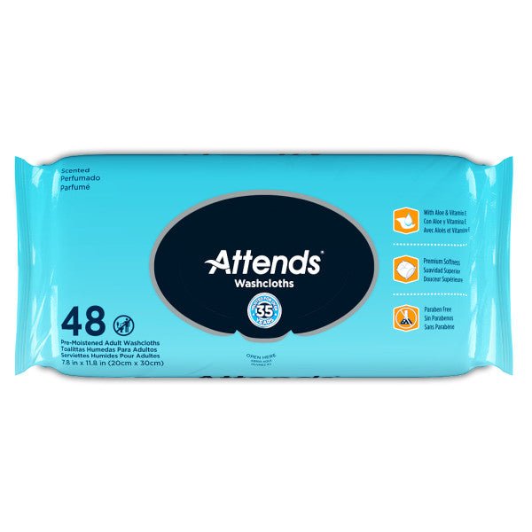 Attends Scented Washcloths 48 PackAttends