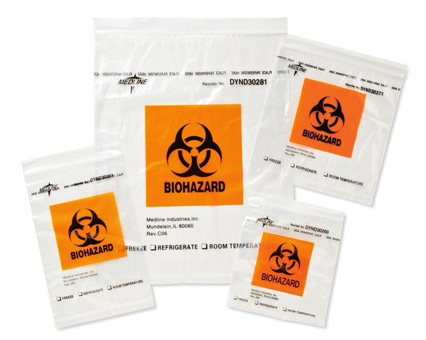 Biohazard Bag, Medium, 8" X 8" (20Cm X 20Cm)Medline