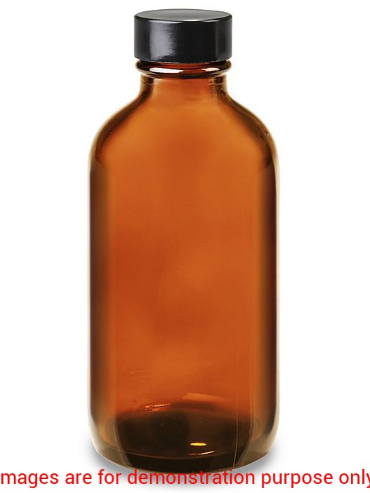 Boston Round Glass Amber Bottles, 4OzULINE