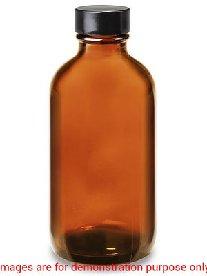 Boston Round Glass Amber Bottles, 4OzULINE