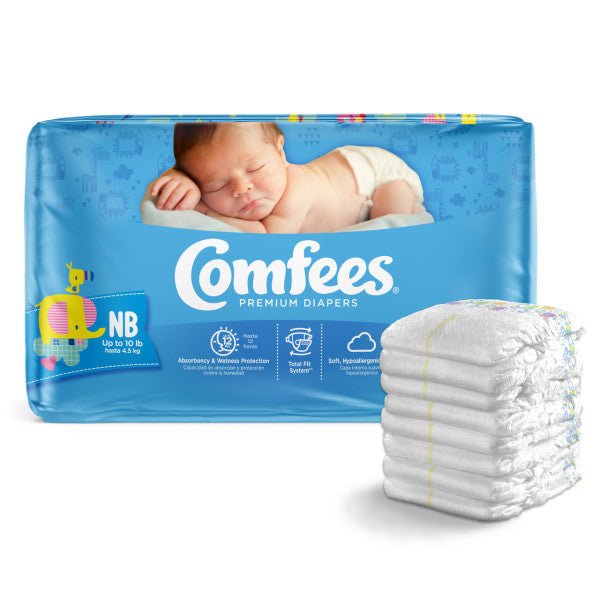 Comfees Baby Diapers, Newborn, 42 Count (X4)Attends