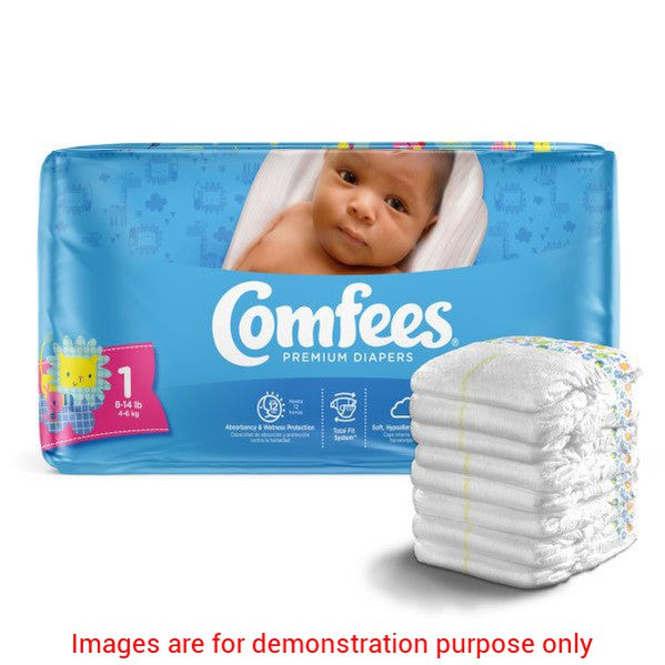 Comfees Baby Diapers, Size 1, 50 Count (X4)Attends