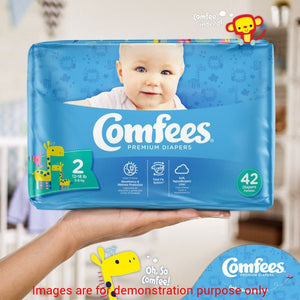 Comfees Baby Diapers, Size 2, 42 Count (X4)Attends