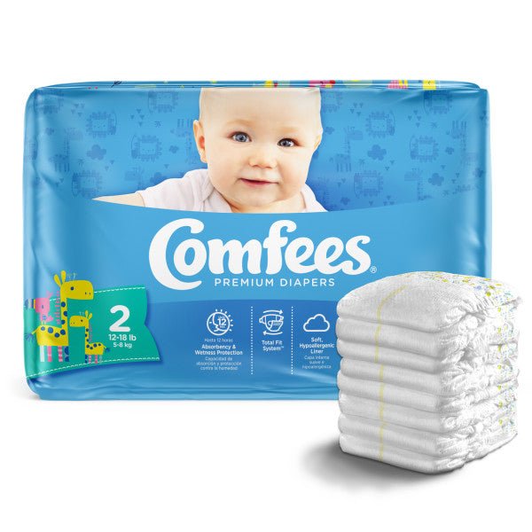 Comfees Baby Diapers, Size 2, 42 Count (X4)Attends