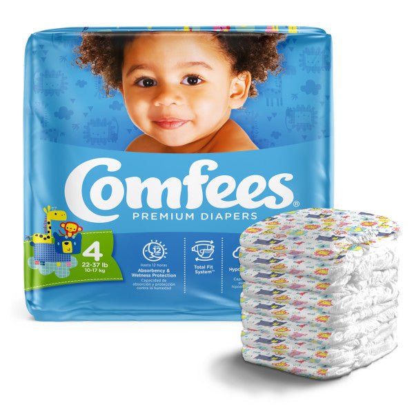 Comfees Baby Diapers, Size 4, 31 Count (X4)Attends