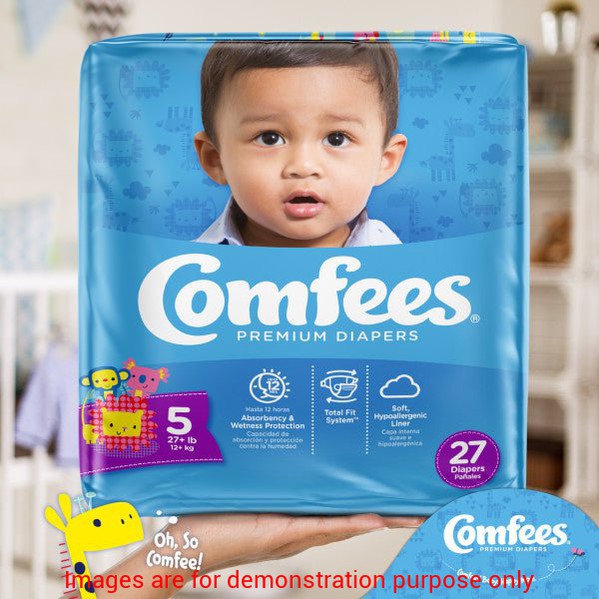 Comfees Baby Diapers, Size 5, 27 Count (X4)Attends