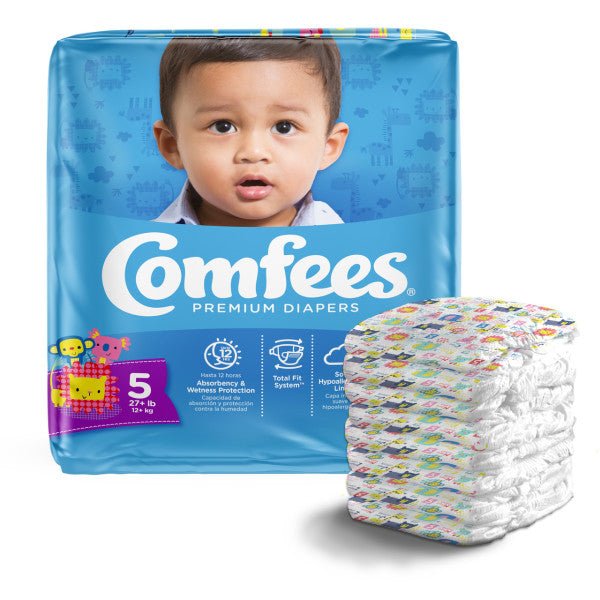Comfees Baby Diapers, Size 5, 27 Count (X4)Attends