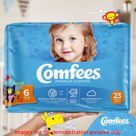 Comfees Baby Diapers, Size 6, 23 Count (X4)Attends