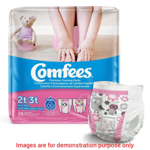 Comfees Training Pants Girls, 2T/3T, 26 Count (X6)Attends
